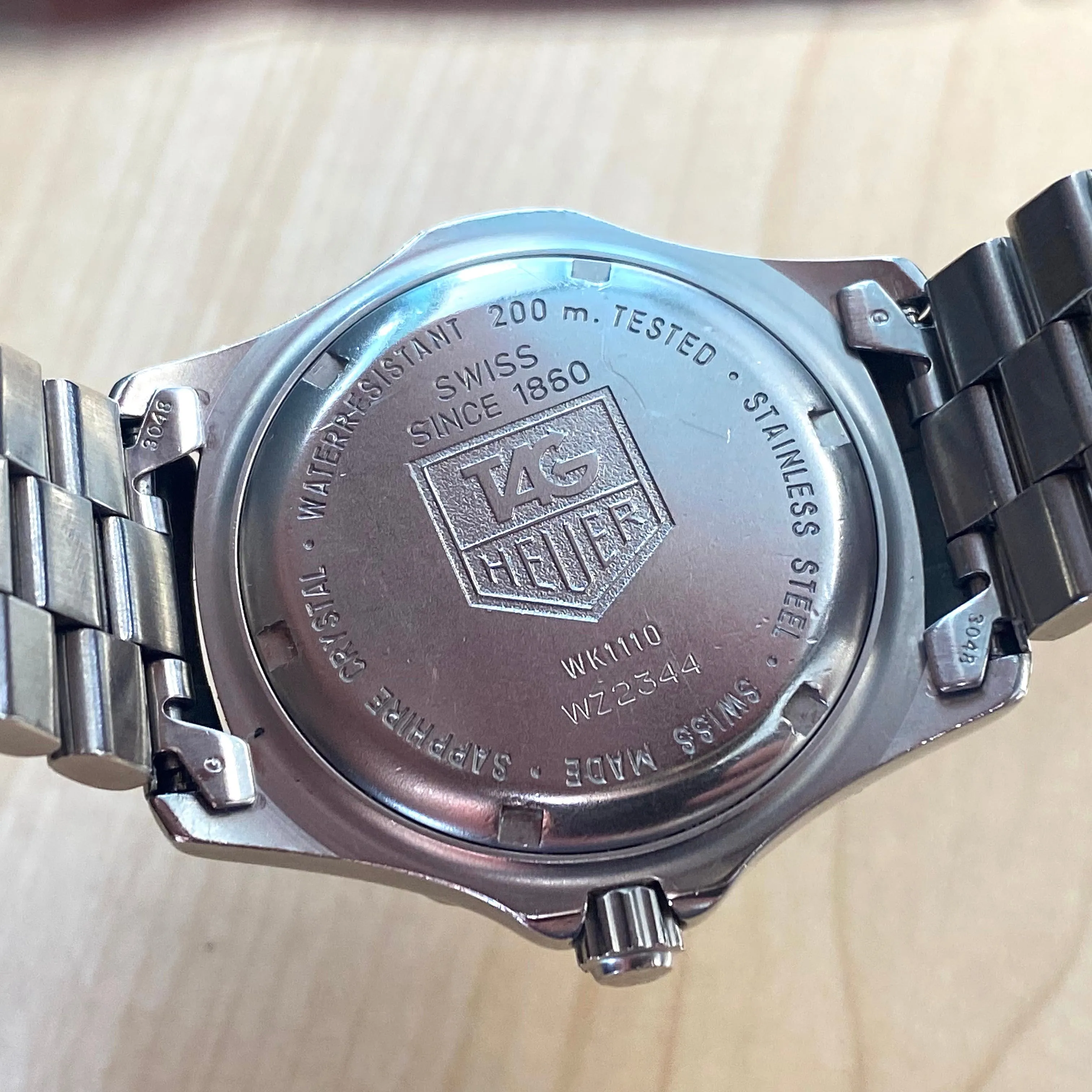 TAG HEUER 2000 Watch WK1110 Black Dial ALL S.S. Quartz Wristwatch - ALL ORIGINAL Box & Papers!