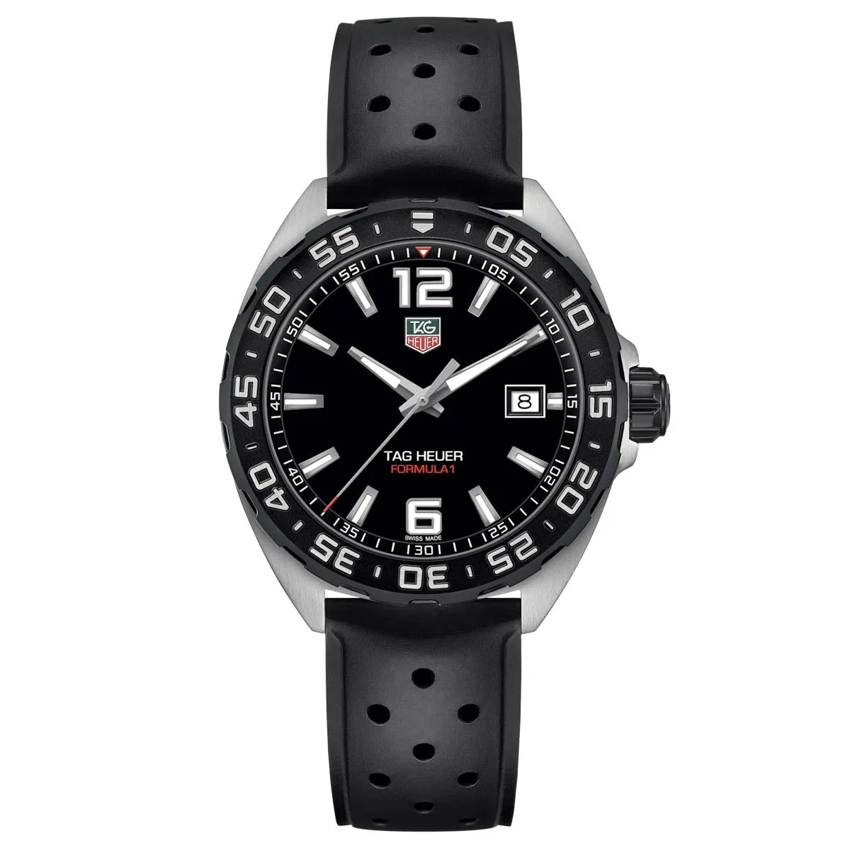 TAG Heuer Men's 41mm Black Dial Formula 1 Quartz Rubber Strap Watch