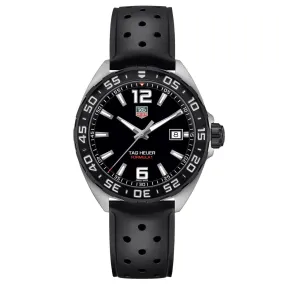 TAG Heuer Men's 41mm Black Dial Formula 1 Quartz Rubber Strap Watch