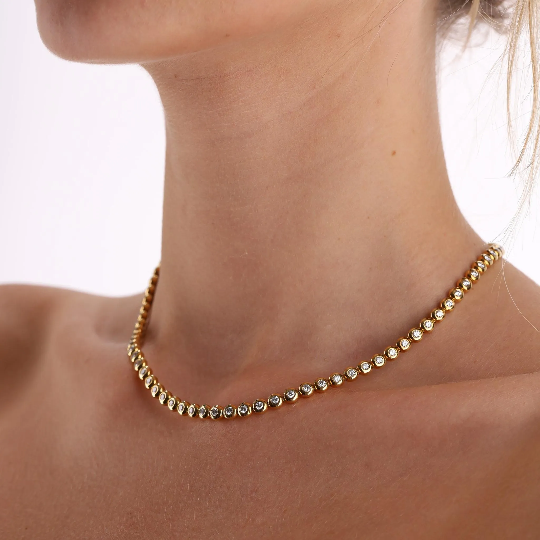 Tiffany & Co Jazz Diamond 5ct Tennis Necklace In 18k Gold