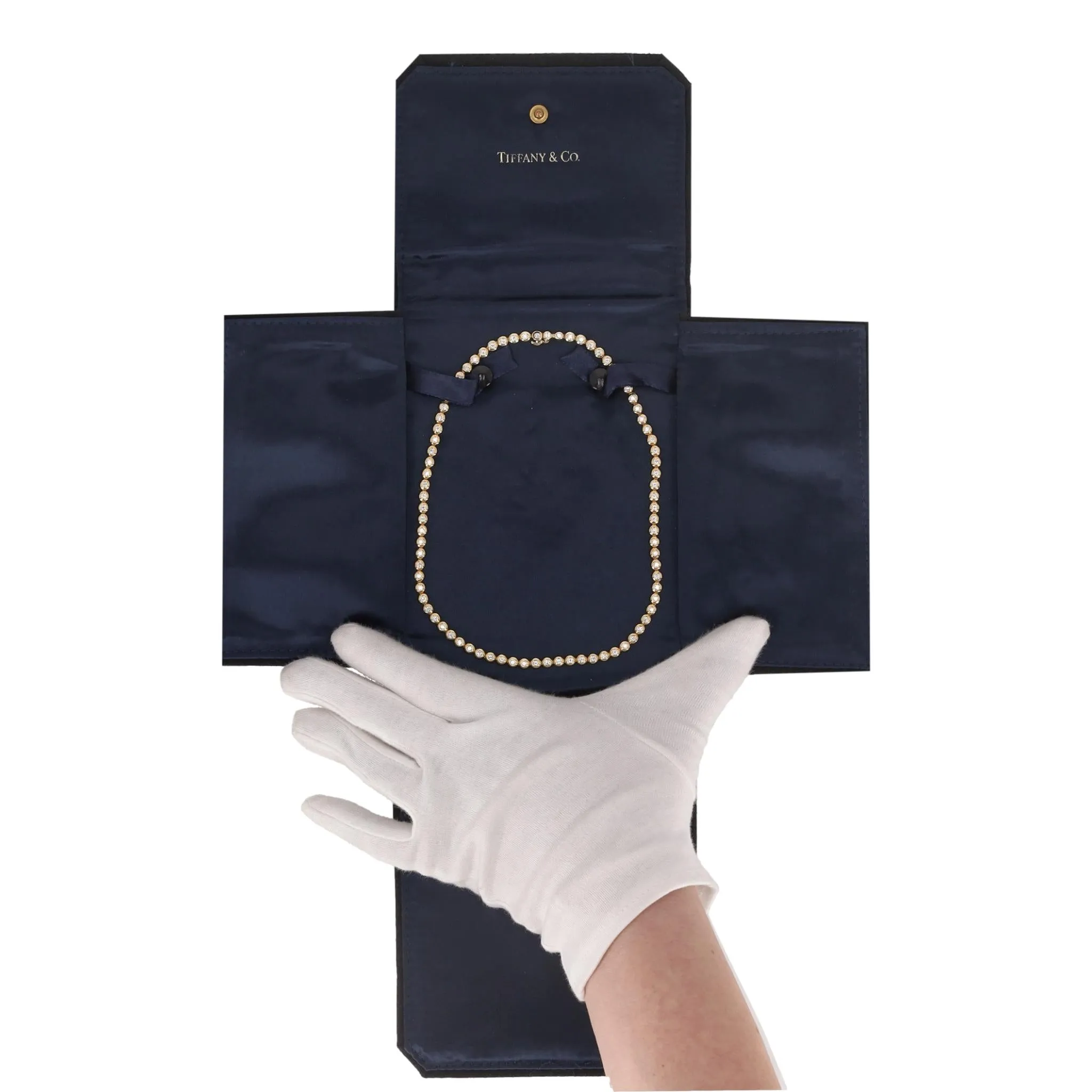 Tiffany & Co Jazz Diamond 5ct Tennis Necklace In 18k Gold