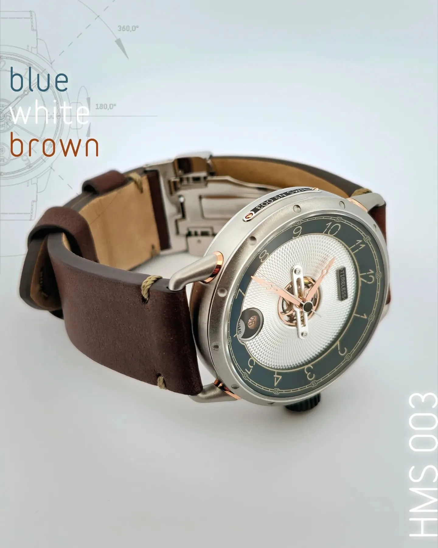 TIMELESS HMS 003 BLUE WHITE DIAL