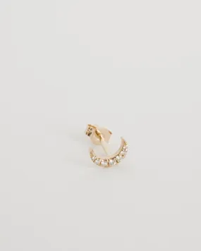 Tiny Crescent Moon Stud 14k