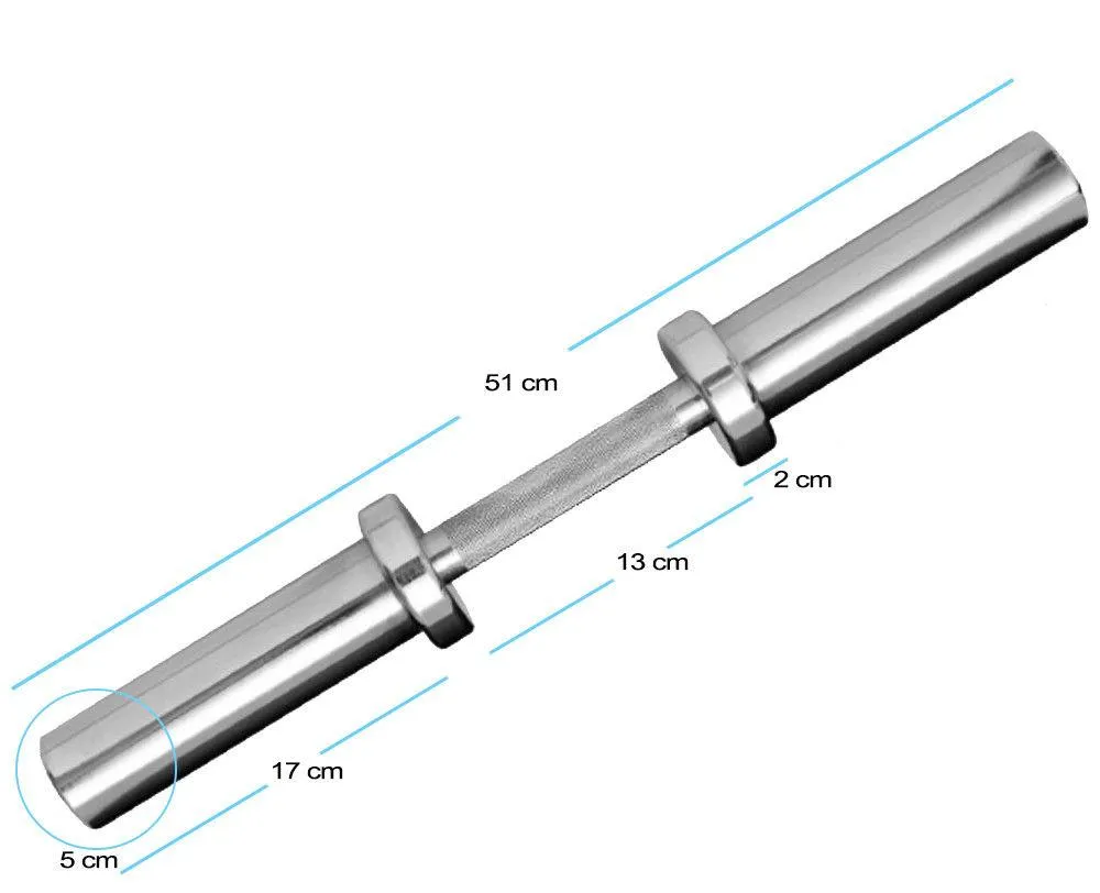 TnP Accessories 2" Olympic Dumbell Bar Pair With Spring Collars