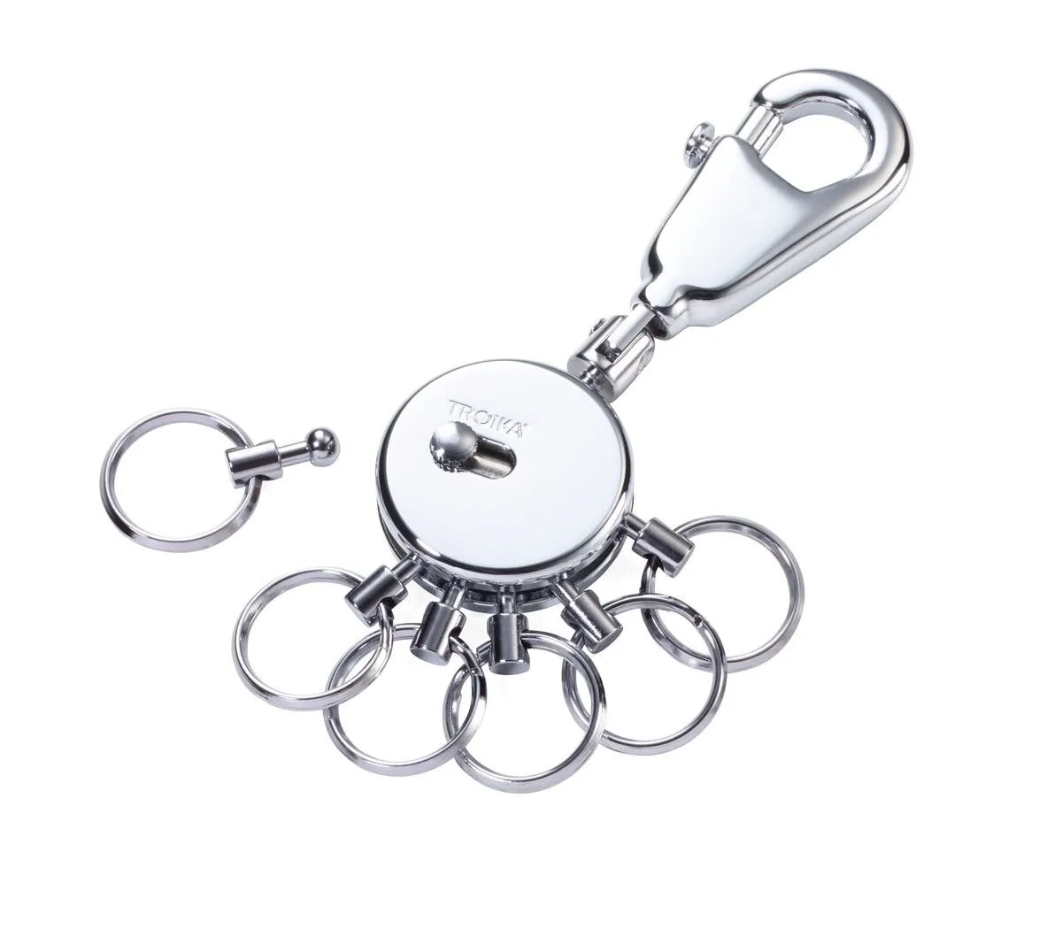 Troika Patent Valet Keyring Chrome Black Vision