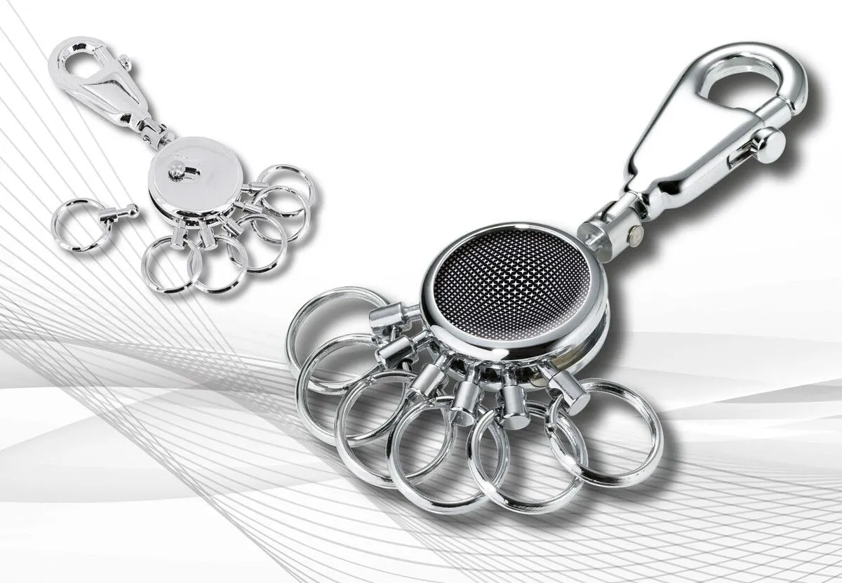 Troika Patent Valet Keyring Chrome Black Vision