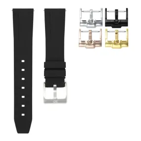 Tuxedo Black - Quick Release Rubber Watch Strap for Oris Big Crown