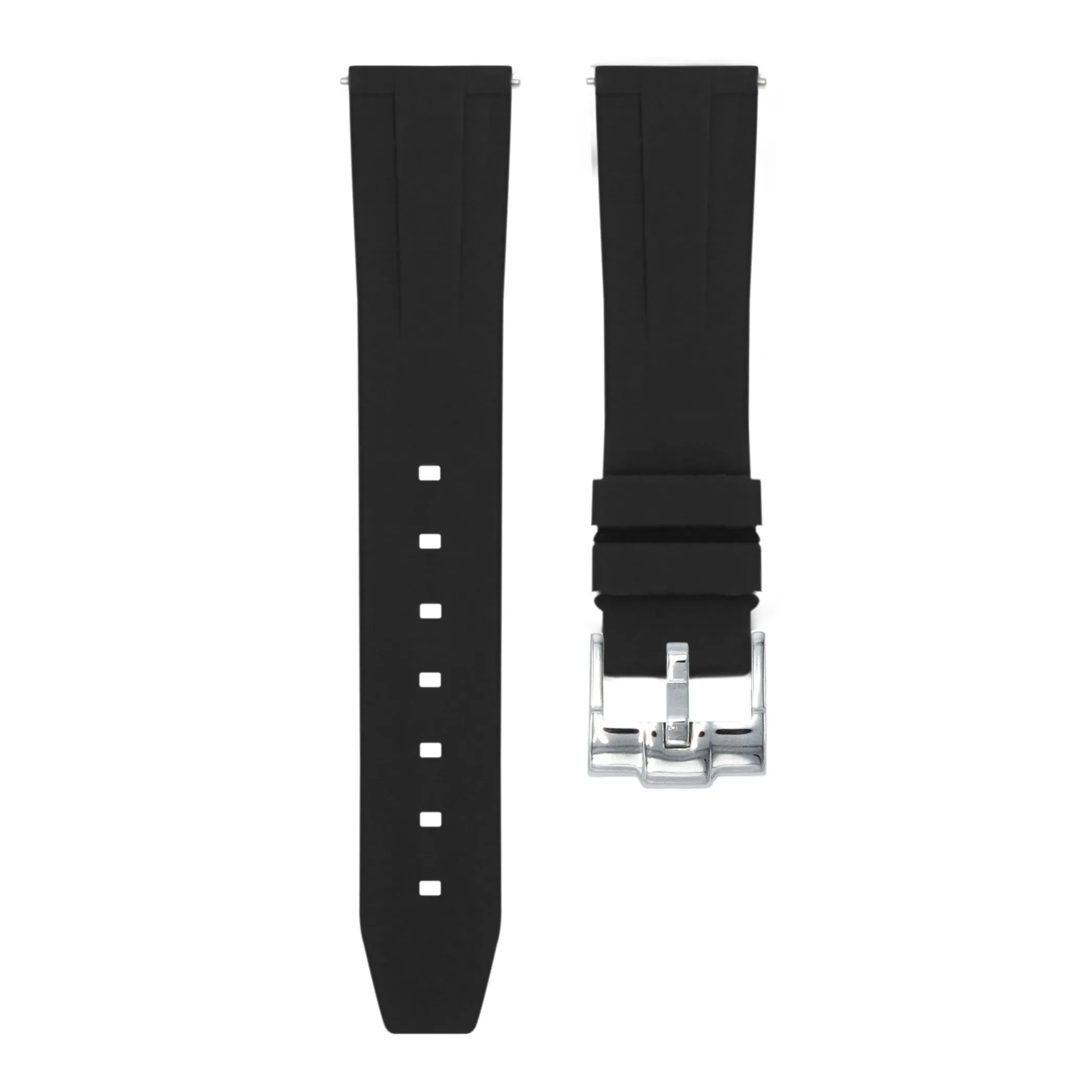 Tuxedo Black - Quick Release Rubber Watch Strap for Oris Big Crown