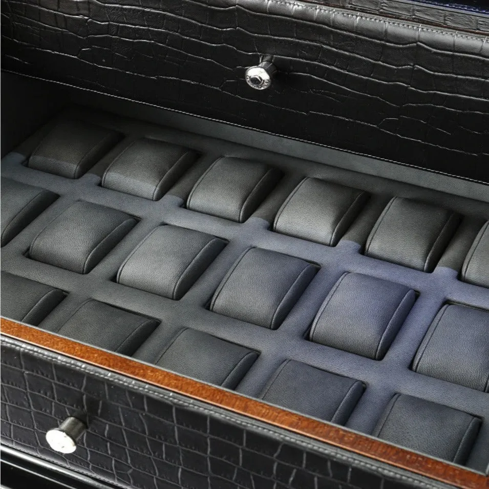 UNDERWOOD (LONDON) - Classic Croco 16-Unit Safe | UN851/CBLK
