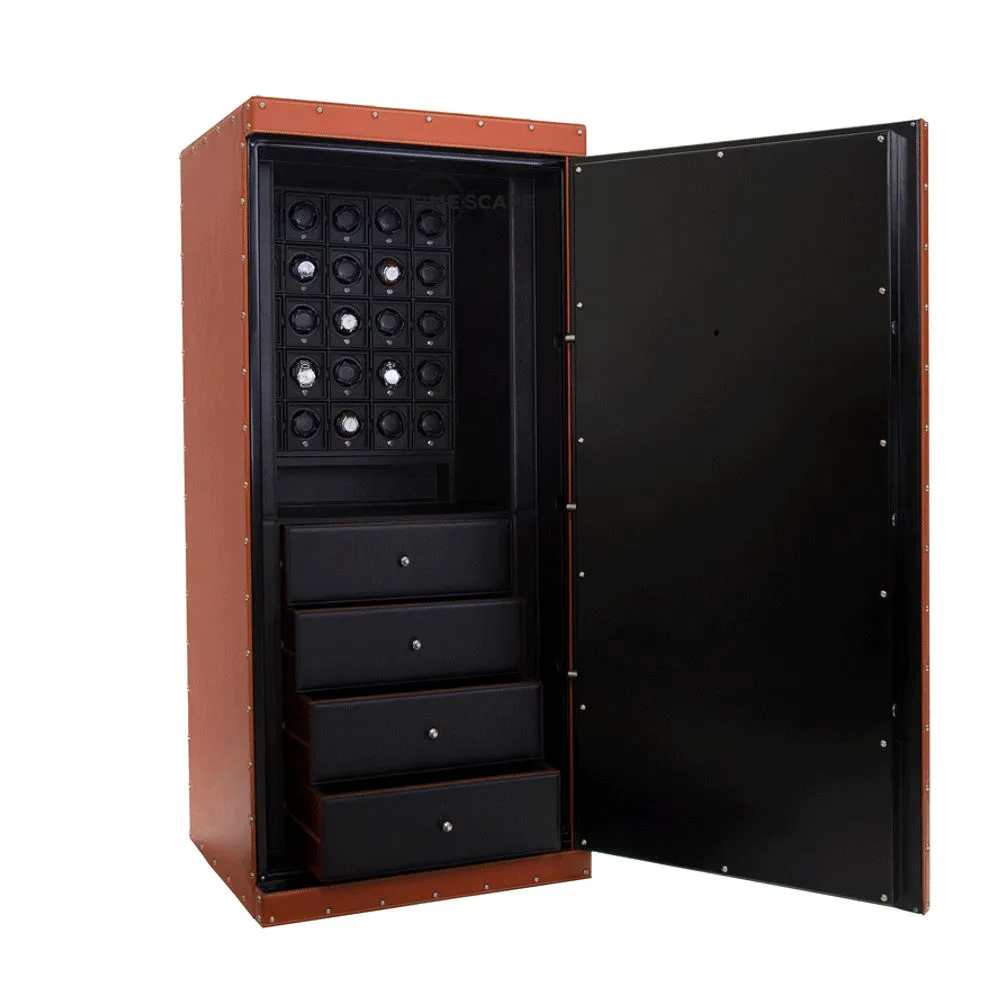 UNDERWOOD (LONDON) - Classic Leather 25-Unit Safe | UN859/TAN