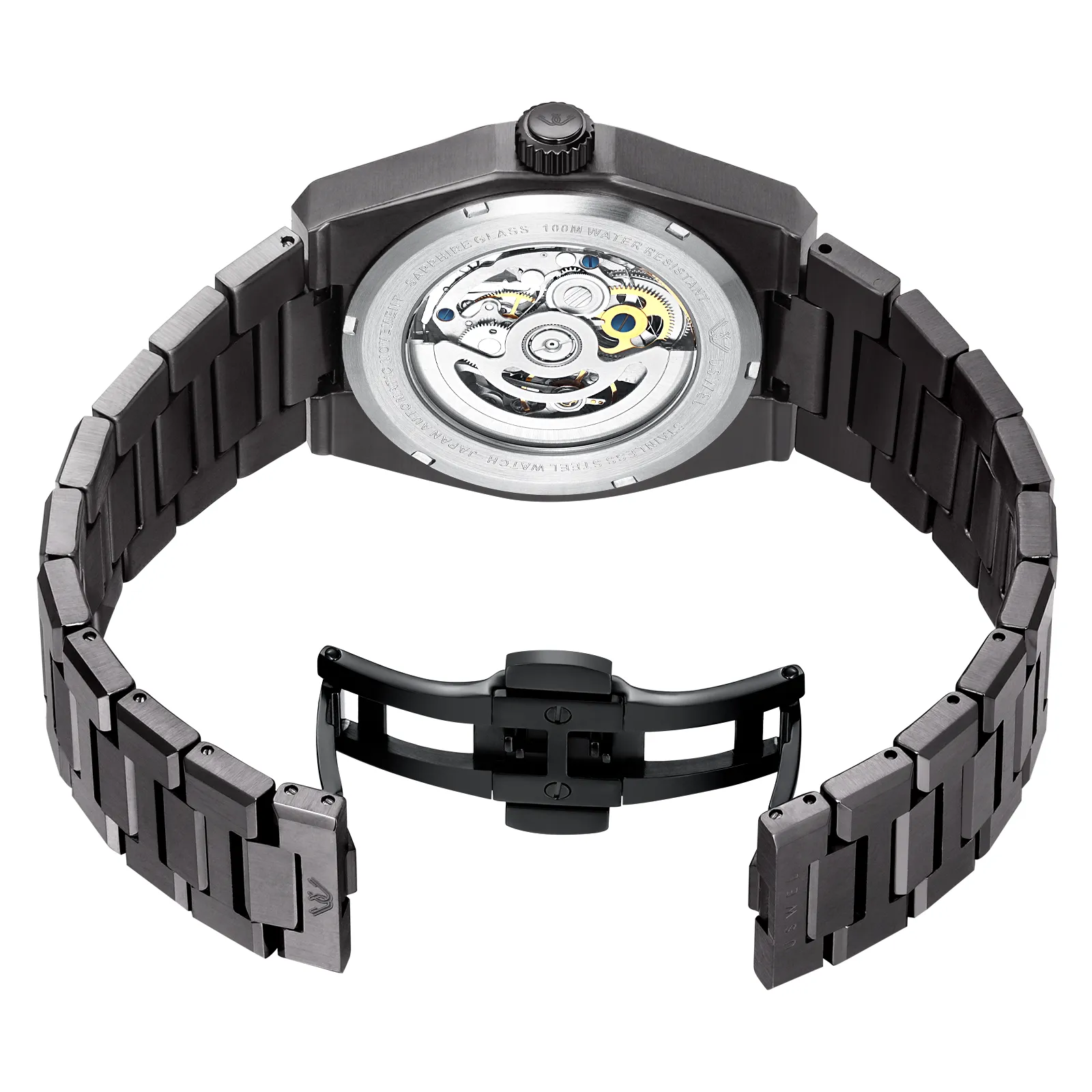 USWEL All Steel Skeleton Automatic Watch for Men 42mm Case and Saphhire Glass 2 Years Warranty （Four colors）