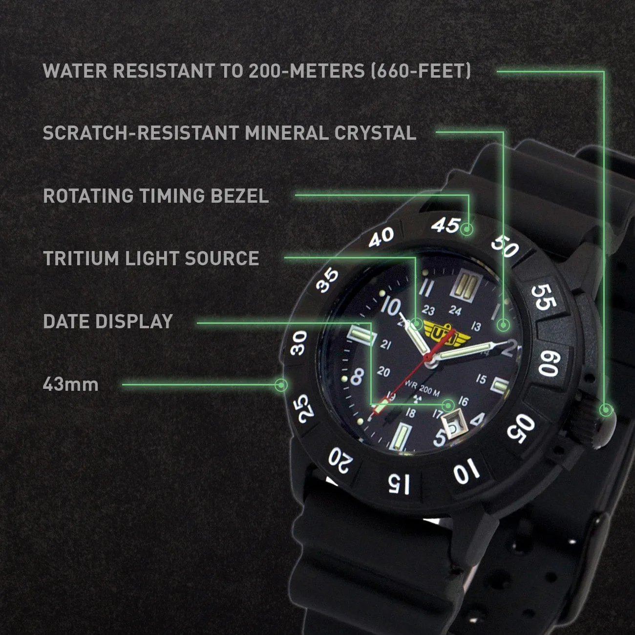 UZI Protector Watch - Swiss Tritium