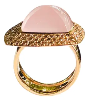 Valente 18k Rose Gold Icy Jadeite & Diamond Ring
