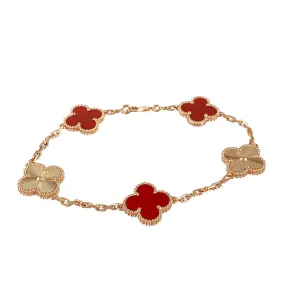 Van Cleef & Arpels Carnelian Vintage Alhambra Bracelet