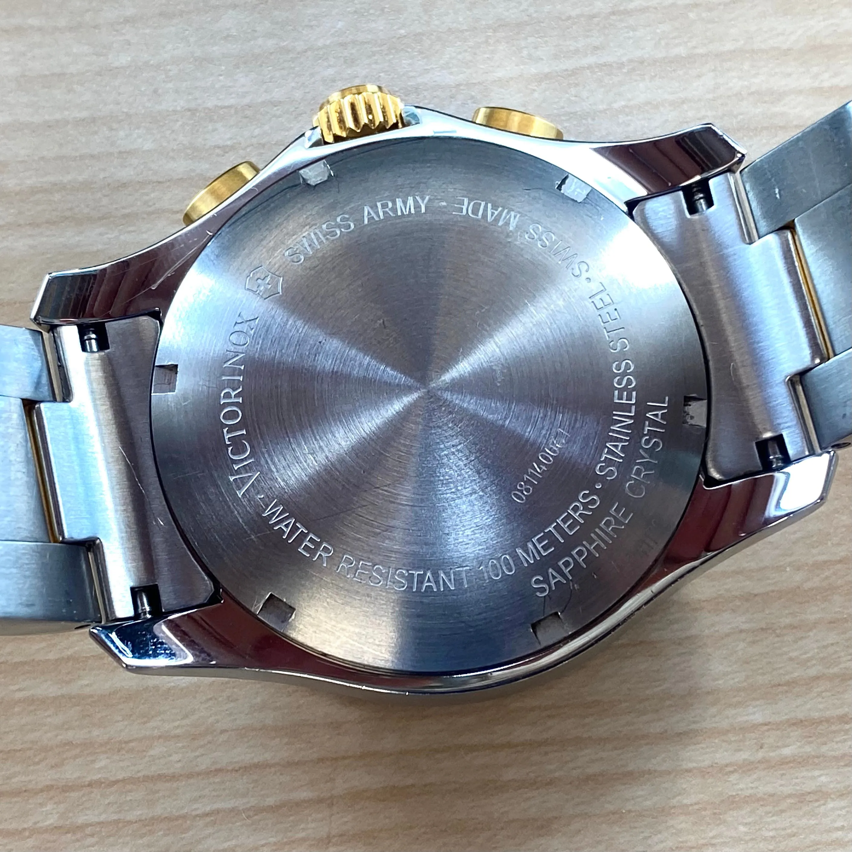 VICTORINOX FieldForce Swiss Army Chrono Classic Watch Model 241170 ALL S.S. Two Tone Wristwatch