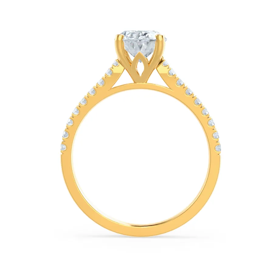 VIOLA - Round Lab Diamond 18k Yellow Gold Shoulder Set
