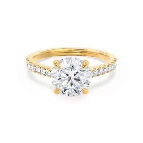 VIOLA - Round Lab Diamond 18k Yellow Gold Shoulder Set