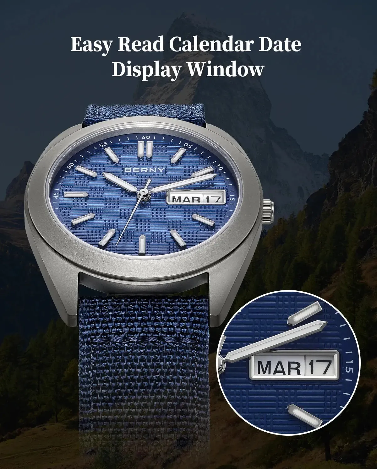 Watches For Men Date Week Calendar Watch 38mm Super Luminous Men's