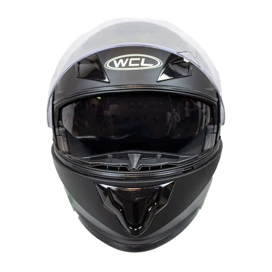 West Coast Leather Modular Full Face Motorcycle Helmet with Double Lens Visor