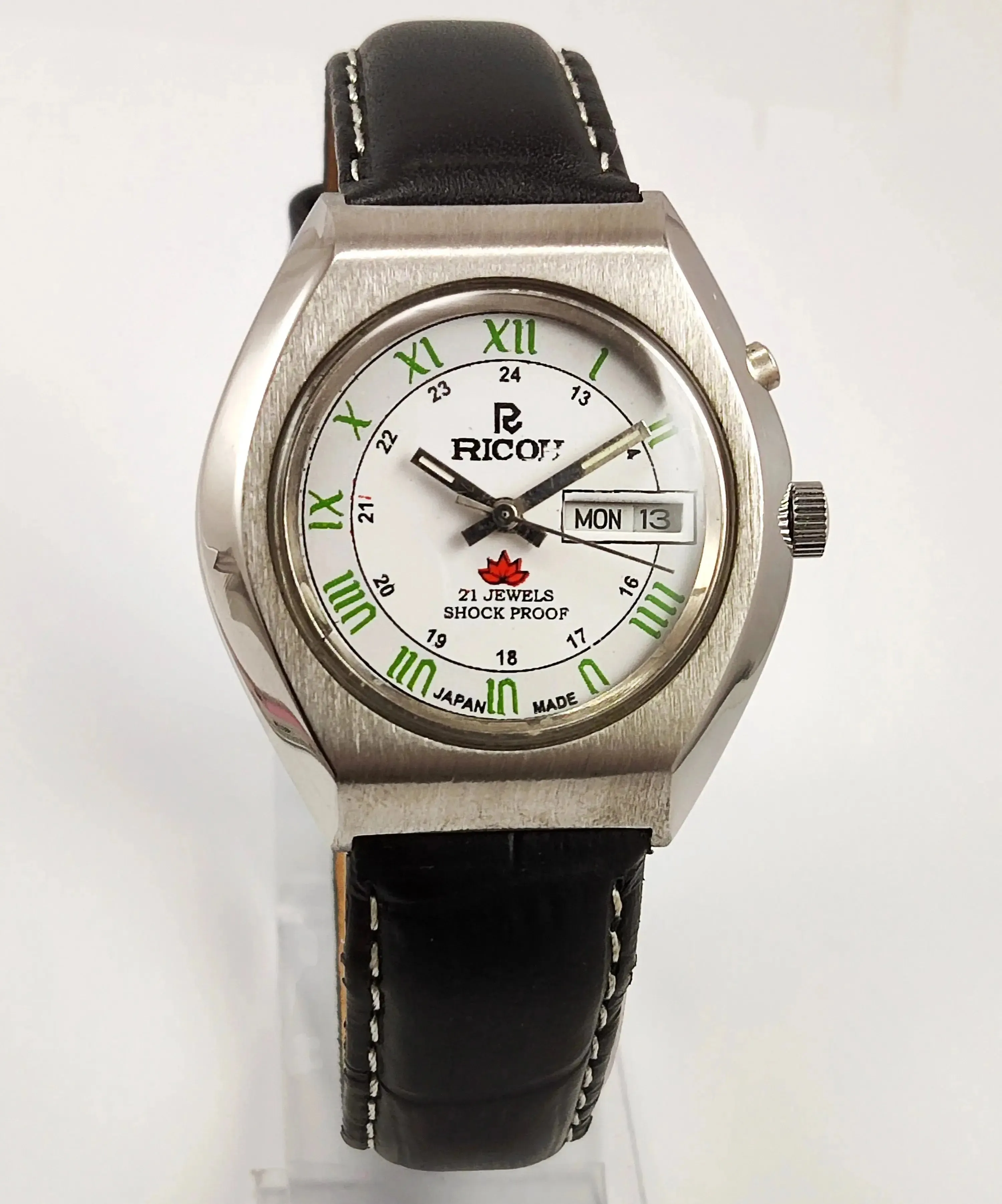 White Ricoh 21 Jewels R31 Day-Date Men's Watch