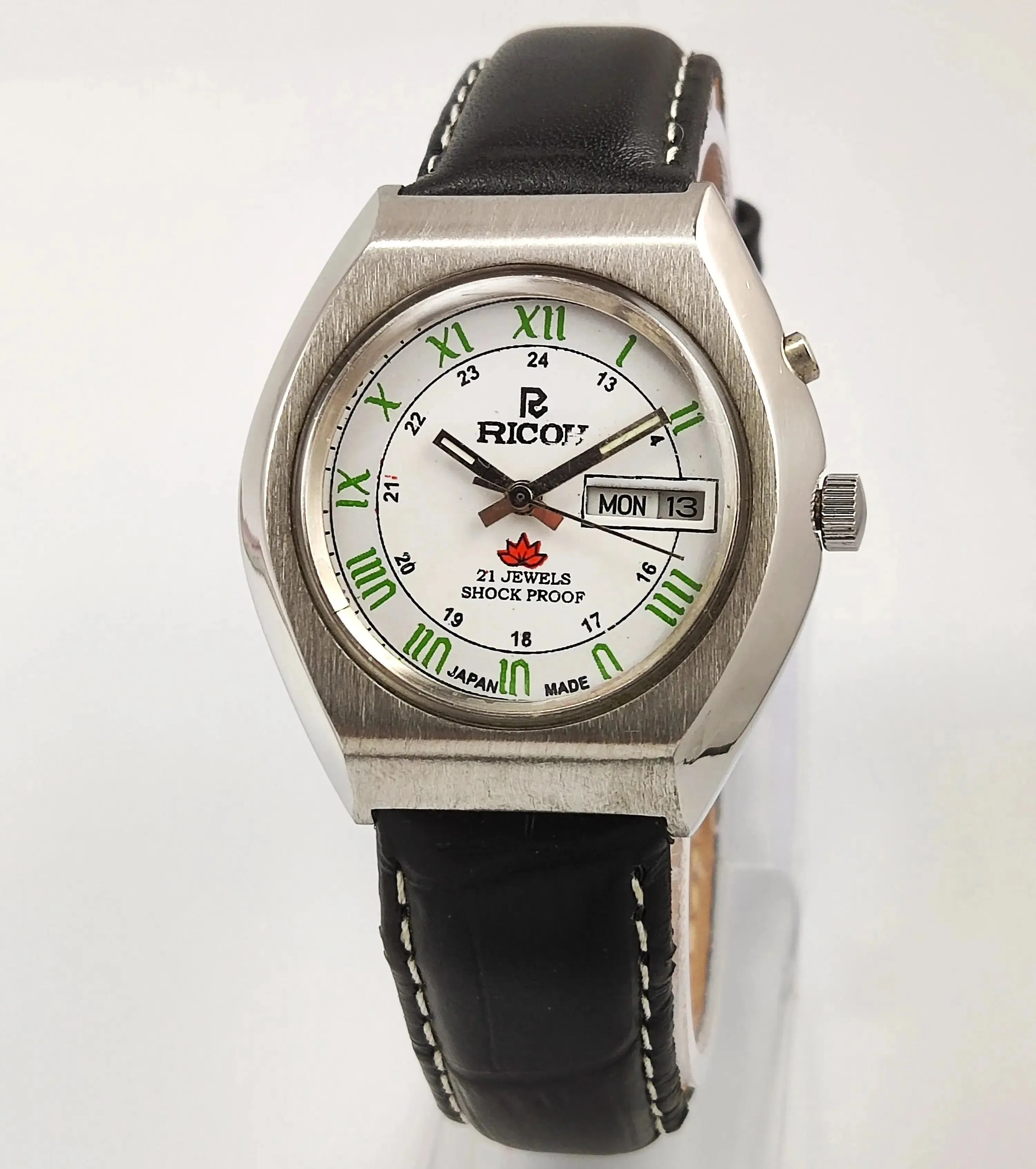 White Ricoh 21 Jewels R31 Day-Date Men's Watch