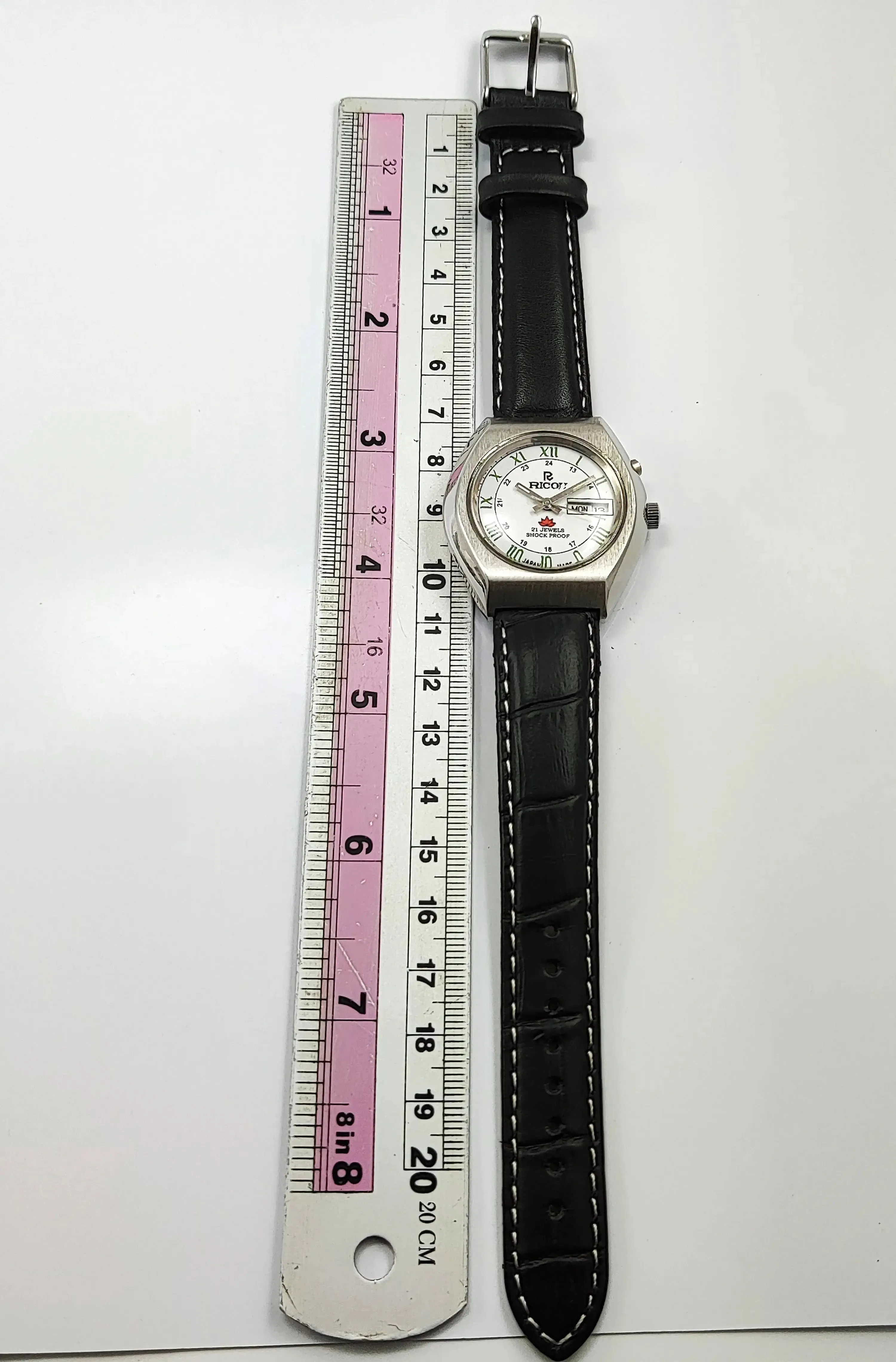 White Ricoh 21 Jewels R31 Day-Date Men's Watch