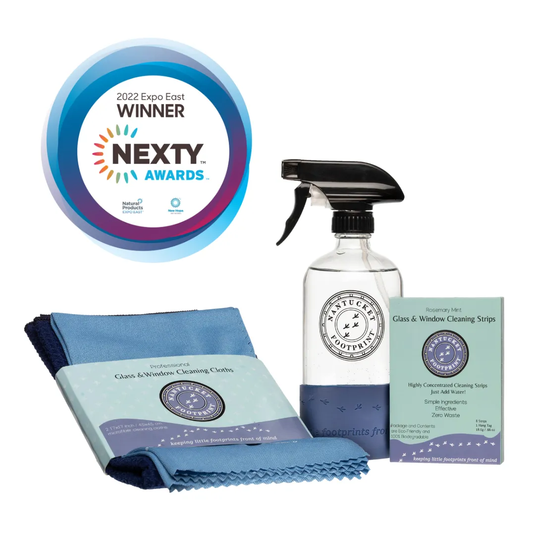 Window Bundle: Window Strips & Reusable Glass Bottle & Professional E Cloth Window Cleaning Cloths