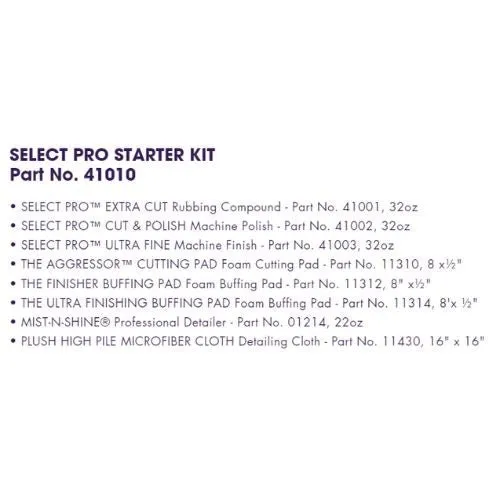 WIZARDS 41010 Select Pro Start to Finish Buffing Kit, 8 Items