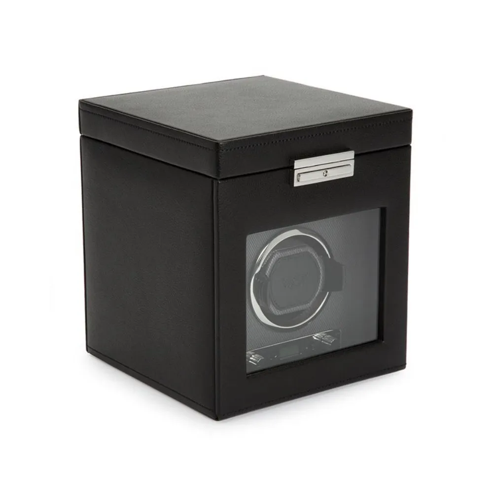 Wolf Designs Viceroy Single Watch Winder with Storage - Black