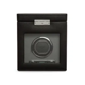 Wolf Designs Viceroy Single Watch Winder with Storage - Black