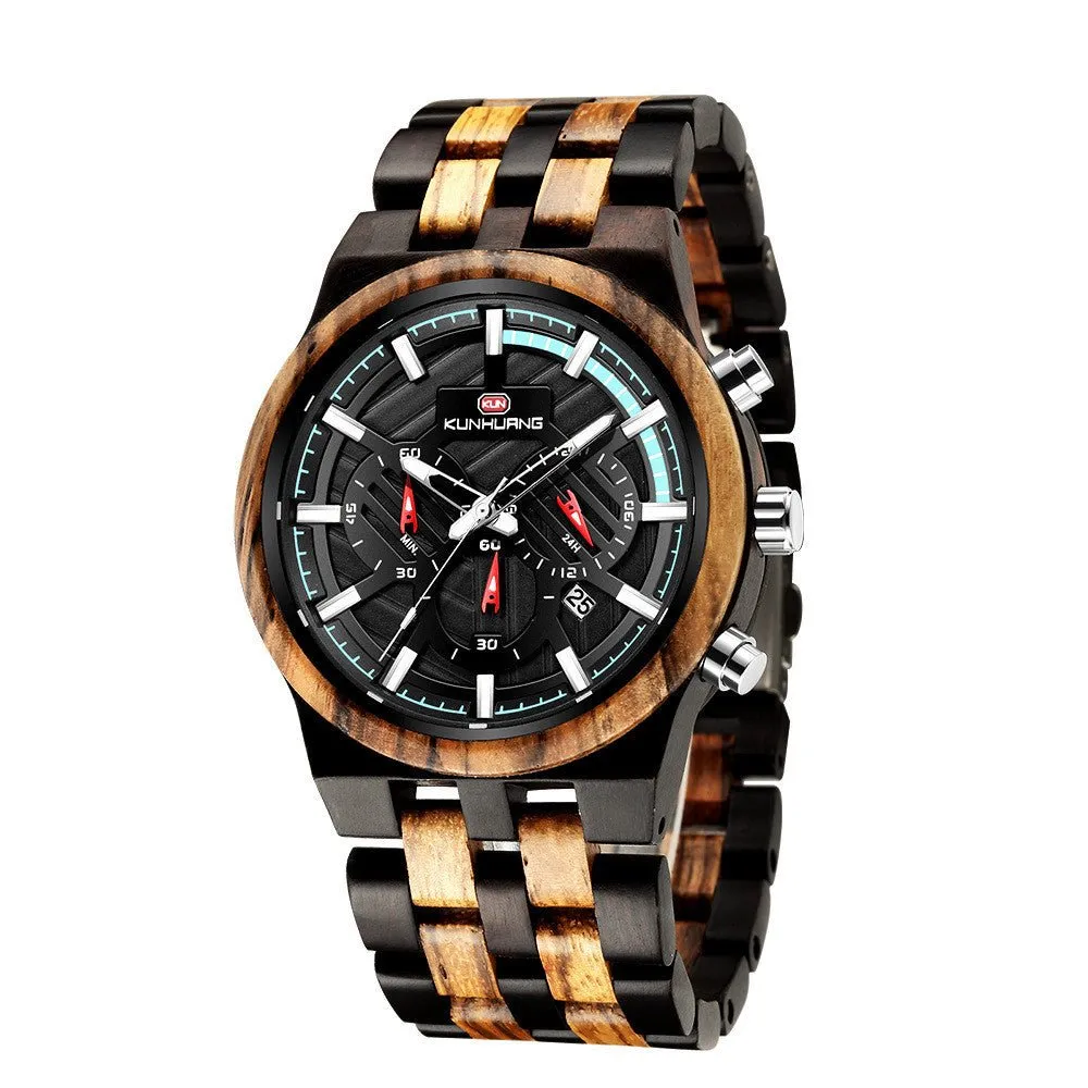 Wooden Quartz Watches With Large Dial
