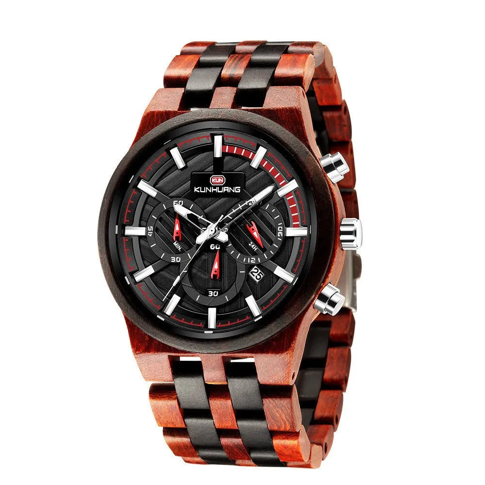 Wooden Quartz Watches With Large Dial