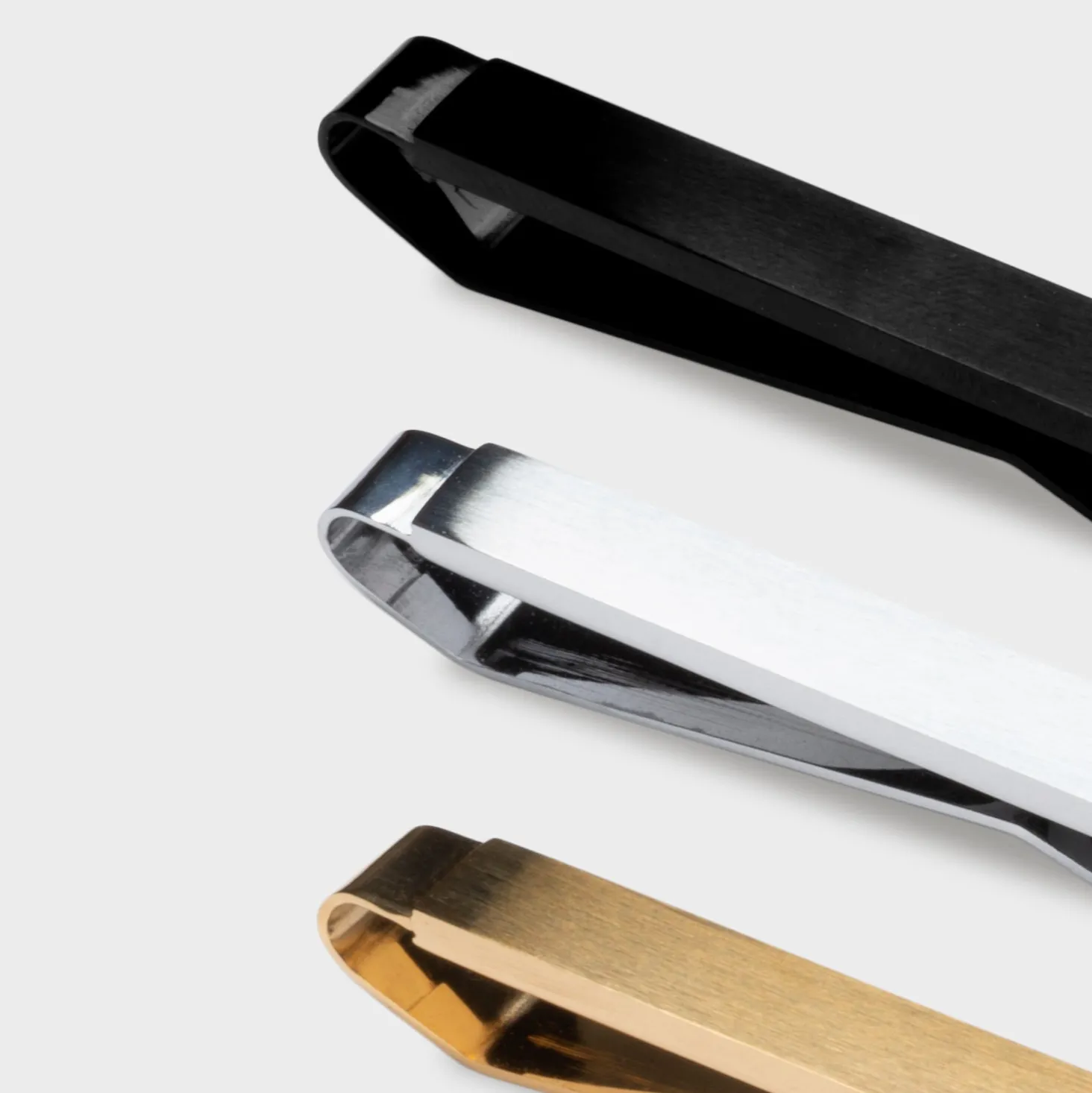 Wurkin Stiffs - The Slim Tie Bar Pack of 3 - Black, Silver, Gold